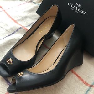 New Coach black Wedges